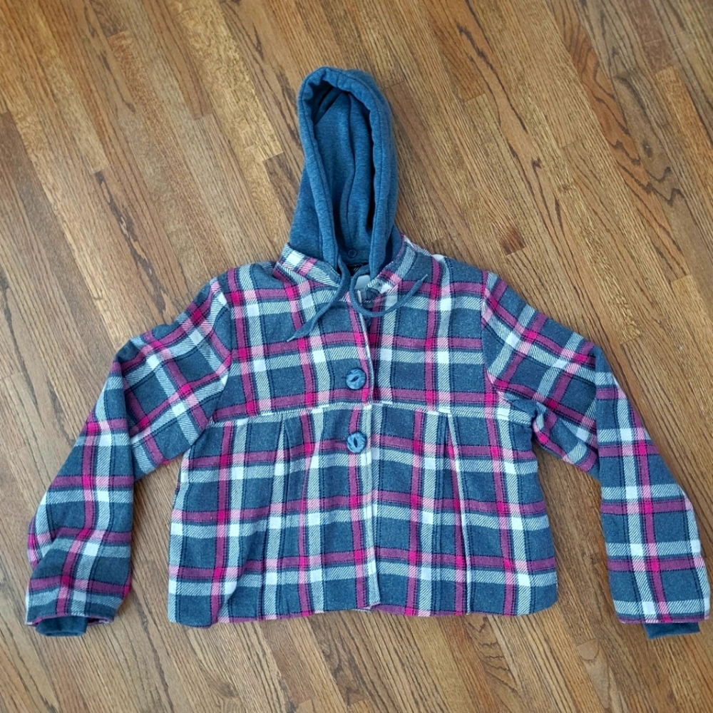 Plaid hoodie jacket
